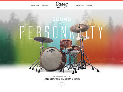 Home Page Concept drums gradient home homepage landing page layout typography