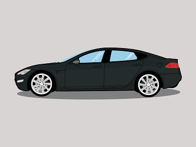 Tesla Model S car illustration minimal model s tesla