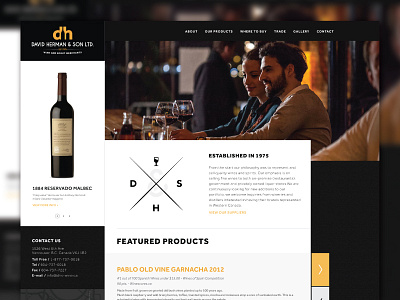 DH&S Homepage Concept badge home landing page layout logo redesign website wine