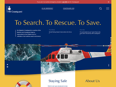 Coastguard Rejected Concept 3d homepage layout typography ui website