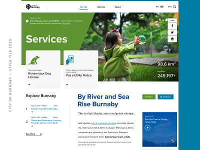 City of Burnaby - Style Tile layout style tile typography ui website