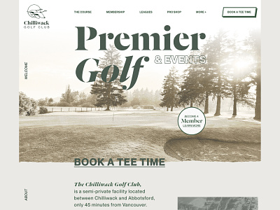 Chilliwack Golf Club - Design Exercise golf golf course layout typography ui website