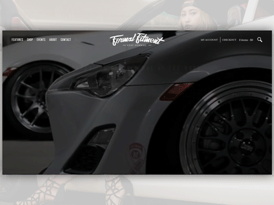 Formal Fitment Home Page animation automotive banner cars gif hero landing page magazine typography