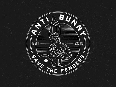 Antibunny Badge badge bunny retro skull typography