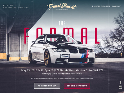 The Formal: Event Site cars event layout photography typography