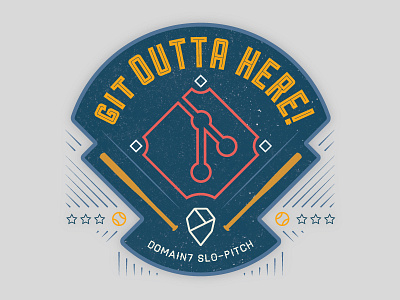 Domain7 Softball Team Logo badge baseball retro softball typography vintage