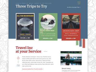 Travel Site Layout // Rejected Concept badge layout map minimal poster quote travel typography ui ux