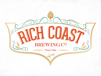 Rich Coast Brewing Co Logo badge beer brewery logo typography