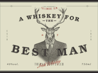 Whiskey Label Design drawing label lettering stag typography vintage whiskey