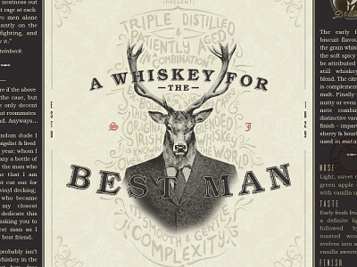 Whiskey Label Design V2 drawing lettering stag typography vintage whiskey