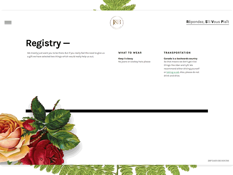 Form Reveal Animation animation floral layout parallax ui ux website wedding