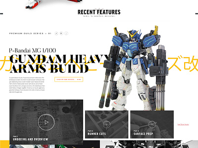 Series Layout clean editorial gundam layered layout modern space typography ui ux