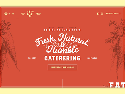Catering Site Initial Exploration clean food layout retro typography ui ux vintage website