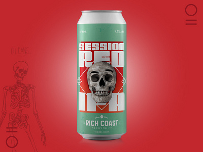 RC Cans Art Direction #4 - Red IPA beer beer label decorative illustration skull typography