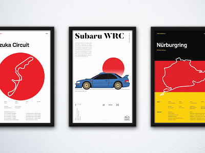 Garage Posters auto color layout minimal poster subaru typography