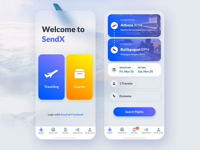 SendX App app delivery app flight interface ios minimalism mobile mobile app shipping simple transparent transport ui ux