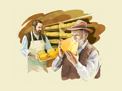 Almette cheese smell art cheese creative design digital digitalart food illustration interface men web webdesign website