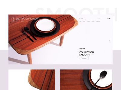 Collection «Smooth» clean creative design digital fonts furniture interface interface design minimalism site ui ux web webdesign website