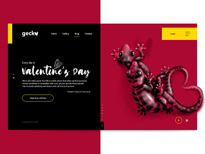 Valentine's Day Gecko animals art black creative design digital digital art illustration interface kamasutra love site typography ui ux valentine day web webdesign website