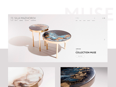 Collection «Muse» clean creative digital furniture interface interface design minimal site table ui ux web webdesign website