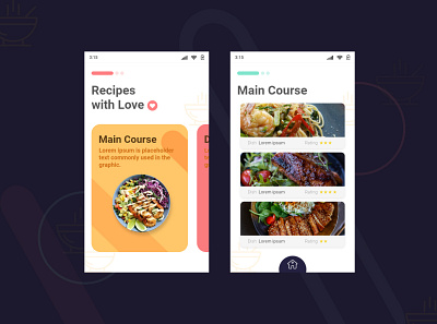 Recipe with love <3 app design ui