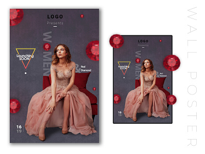 Women & Red Diamond design illustration