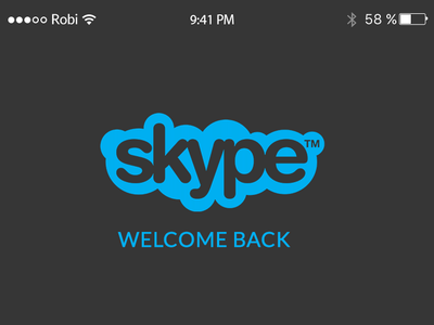 Skype App Login Concept.Png 1 creative design fresh design mobile ui skype ui web ui