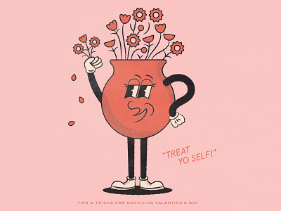 Treat Yo' Self! character design dribbble invite dribbbleweeklywarmup illustration