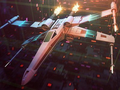 Gooey X-Wing c4d cinema4d hair material motion design motiongraphics physical render