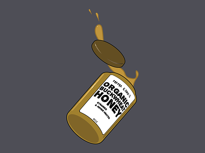 Mama Gina s Organic Buckwheat Honey Jar design honey illustration tea vector