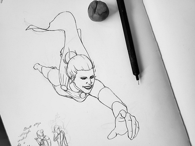 Captain Daybreak cape hand drawing hand drawn illustration superhero superheroes woman illustration