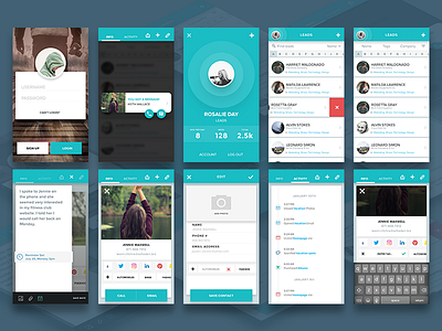 Social Leads App - Sketch Freebie analytics app contact dashboard download free ios login mobile ui kit ux