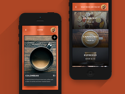 Coffee app app button flat freebie ios iphone material profile typography ui ui kit ux
