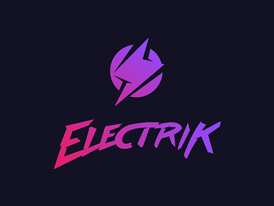 Electrik Logo 80s app branding dark design icon logomark pink purple vector web wordmark