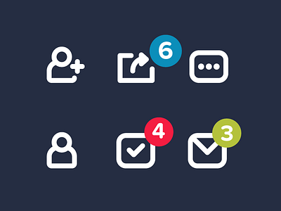 Some icons alert app clean dark design flat icon mobile notifications ui ux web
