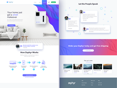 Zephyr homepage clean desktop homepage icons illustrations product catalog shopping ui ux white