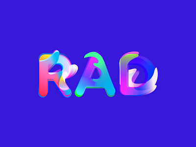 Rad typography branding design gradient illustration letters logo product illustration type typography vector