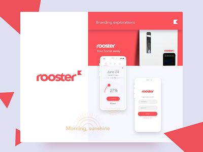 Rooster app app branding clean design flat home icon logo mobile product temperature ui ux