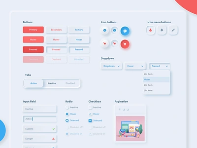 Neumorphic style guide branding clean design flat neumorphic neumorphism style guide ui ux vector web website