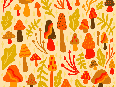 Spring Mushrooms Print