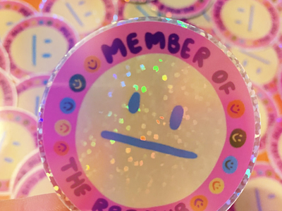 Member of the RBF Club sticker design drawing female empowerment feminism glitter holographic illustration lettering rainbow sticker sticker app stickers typography women empowerment