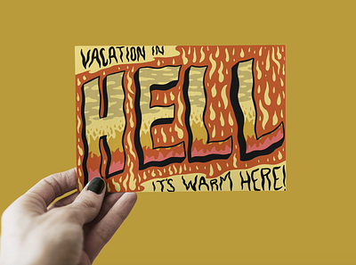 Hell Travel Postcards design drawing hand drawn hand lettering hell illustration lettering postcard postcard design postcards procreate travel typography