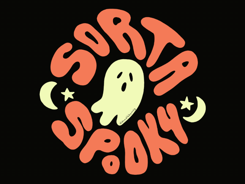 Sorta Spooky © Gif animated animation design drawing ghost gif gif animated gif animation giphy halloween halloween design halloween party illustration lettering paranormal procreate spooky typography