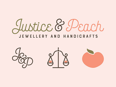 Justice & Peach Branding branding cursive design etsy icon illustration illustrator jewelry logo logo design logodesign logos logotype peach typography vector vintage vintage logo