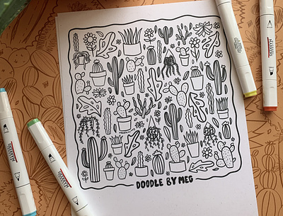 Downloadable Coloring Pages 2020 cactus color colorful coloring book coloring page design doodle drawing etsy illustration plants procreate quarantine typography