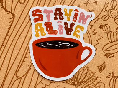 Stayin' Alive transparent sticker