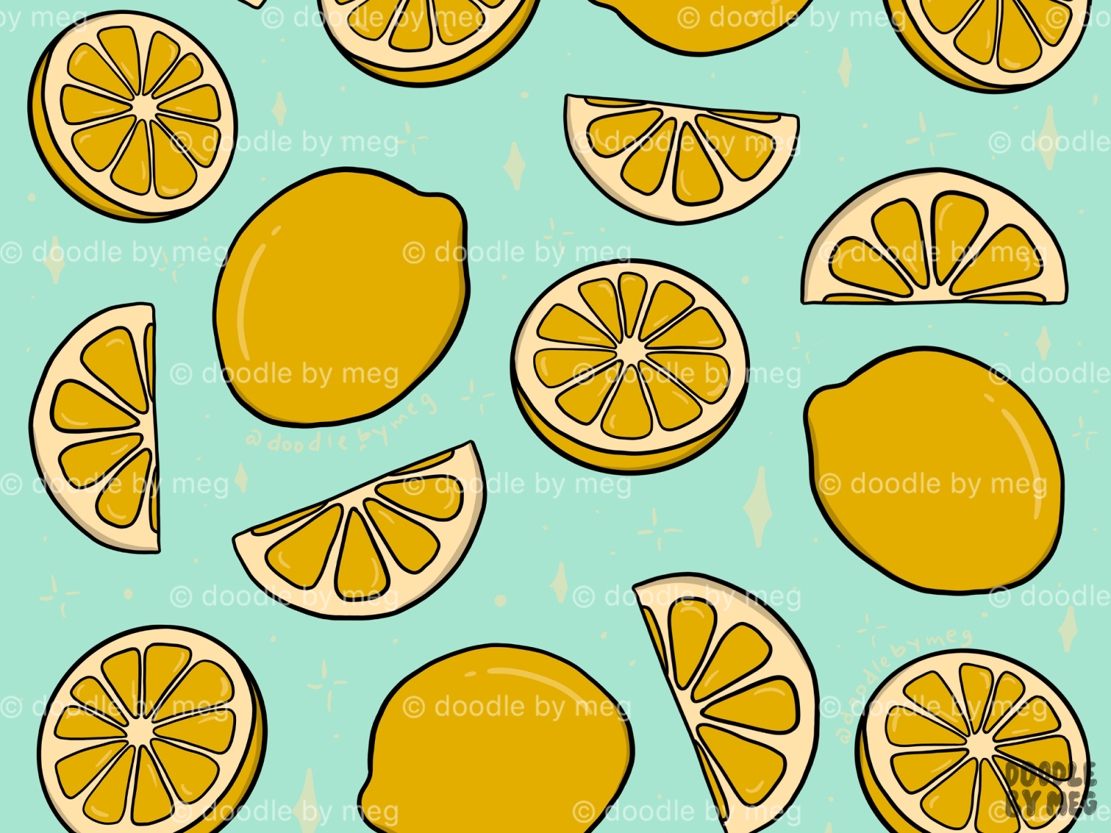 Lemon Print by Doodle By Meg on Dribbble