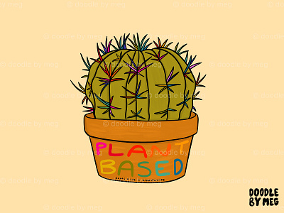 Kacti Kids x Doodle By Meg : Plant Based cactus design drawing house plant illustration lettering plant plant based plant illustration planter plants procreate quote sticker succulent succulents typography