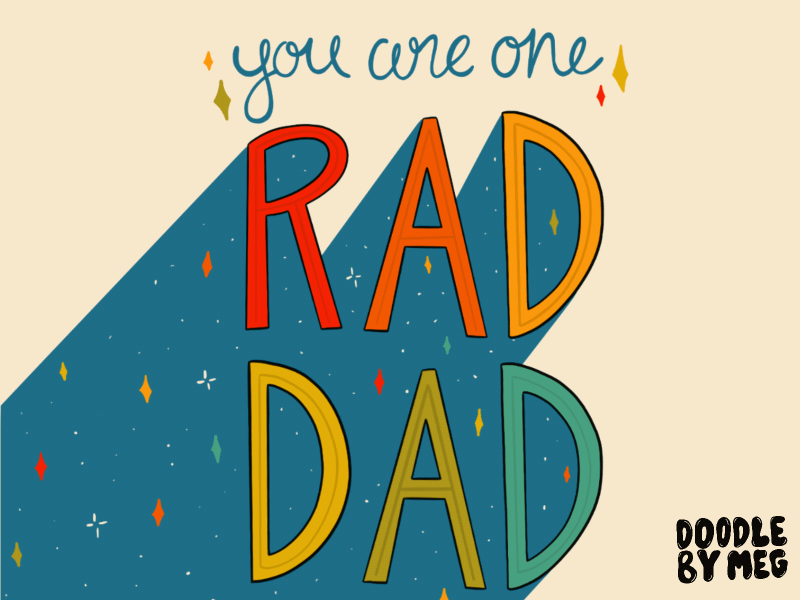 Rad Dad dad design drawing father fathers day gif gif animated gif animation gifs giphy greeting card greeting cards illustration lettering procreate typography