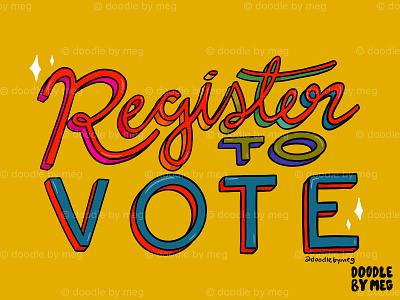 Register to Vote design drawing election election day illustration lettering procreate procreate art retro typography vintage vote voted voter votes voting